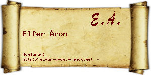 Elfer Áron névjegykártya